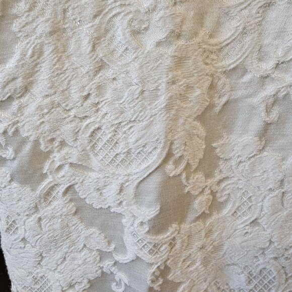 Vintage 50s 60s Womens Size 0 Ivory‎ Wedding Gown Longsleeve Attached Cape Train - Picture 4 of 16